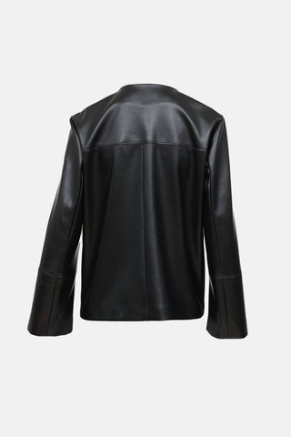 Max MaraLeather Button Up Jacket