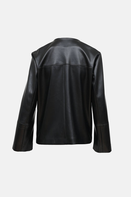 Max MaraLeather Button Up Jacket