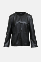 Max MaraLeather Button Up Jacket