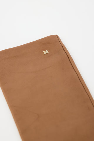 Max Mara Leather M Logo Gloves
