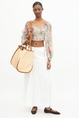 Max Mara Leather & Raffia Marine Bag
