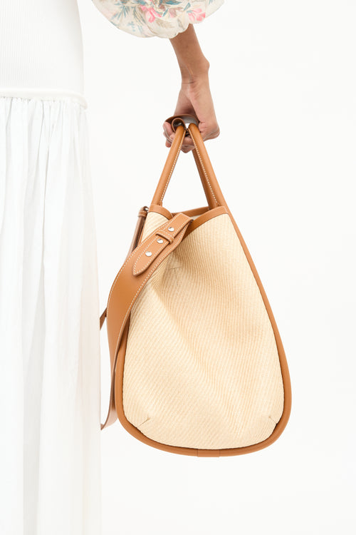 Max Mara Leather & Raffia Marine Bag