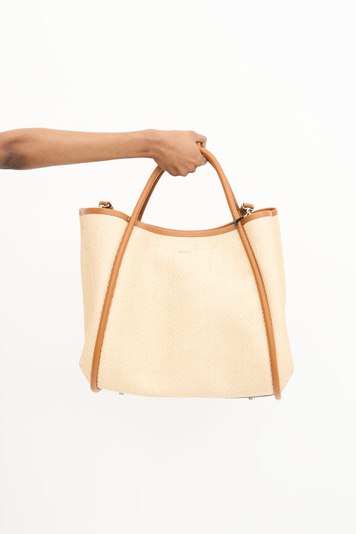 Max Mara Leather & Raffia Marine Bag