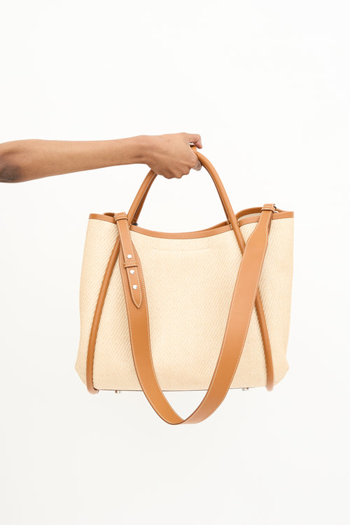 Max Mara Leather & Raffia Marine Bag