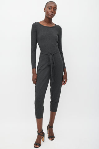 Max Mara Leisure Dark Grey Wrapped Front Jumpsuit