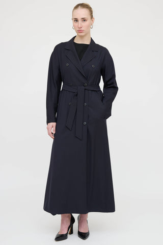 Max Mara Wool Double Breasted Trench Coat