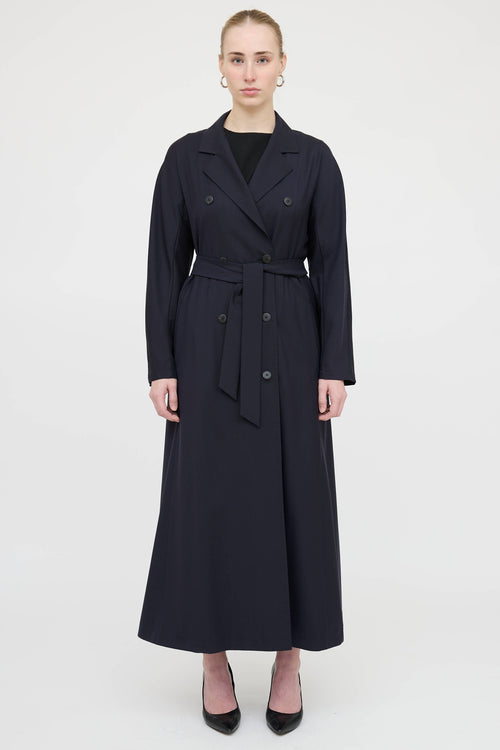 Max Mara Wool Double Breasted Trench Coat
