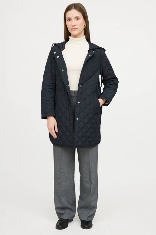 Max Mara Quilted Hooded Coat