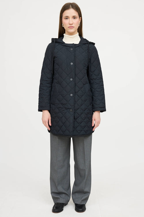 Max Mara Quilted Hooded Coat