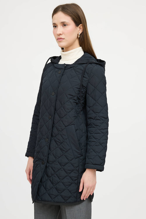 Max Mara Quilted Hooded Coat
