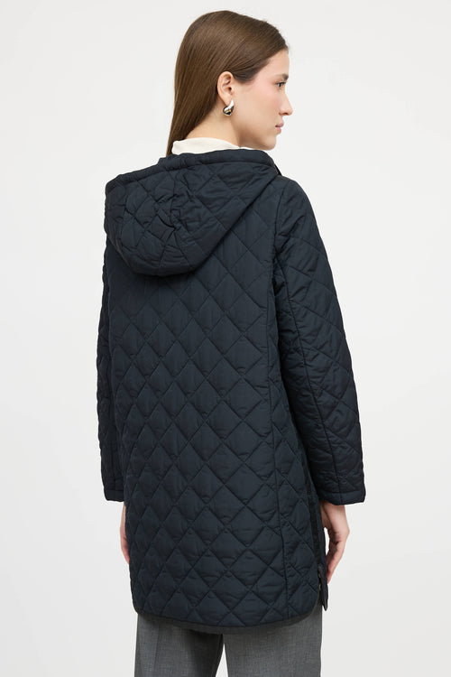 Max Mara Quilted Hooded Coat