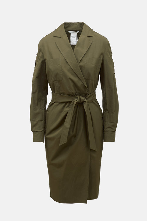 Max Mara Poplin Wrap Shirt Dress