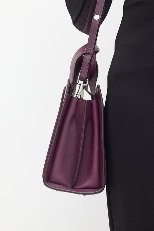 Max Mara Purple Leather Whitney Pleated Bag