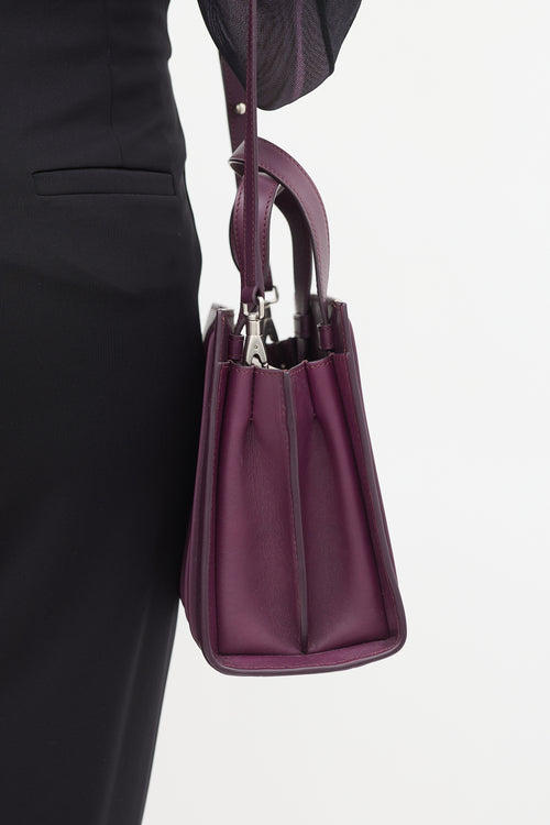 Max Mara Purple Leather Whitney Pleated Bag