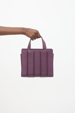 Max Mara Purple Leather Whitney Pleated Bag