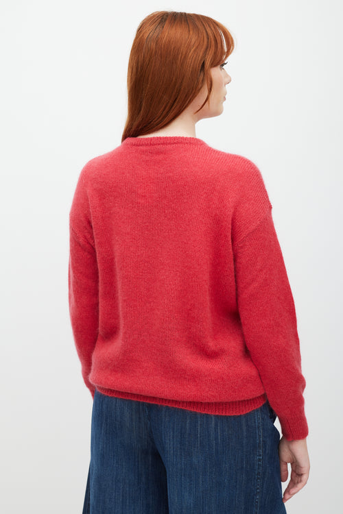 Max Mara Red Cashmere Knit Sweater