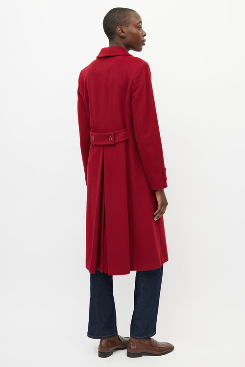 Max Mara Red Wool Double Breasted Coat