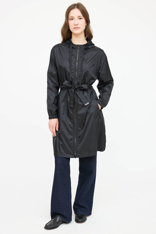 Max Mara Nylon Belted Crystal Coat