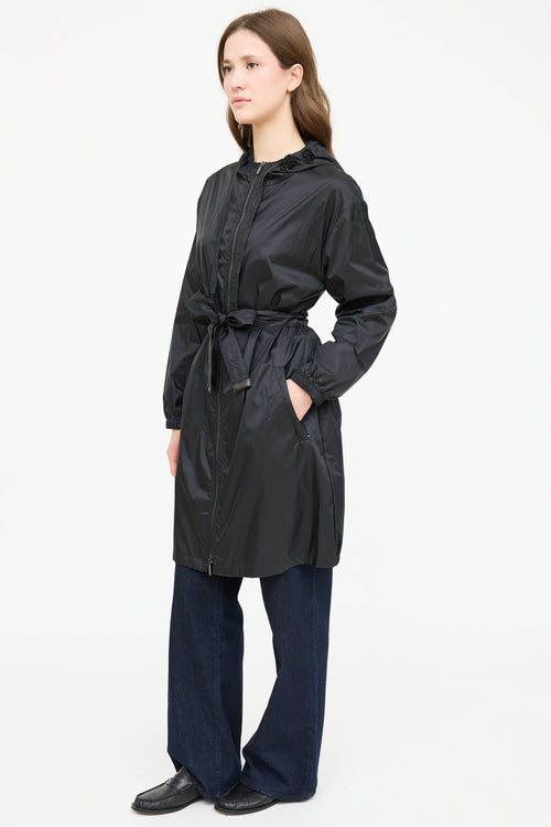 Max Mara Nylon Belted Crystal Coat