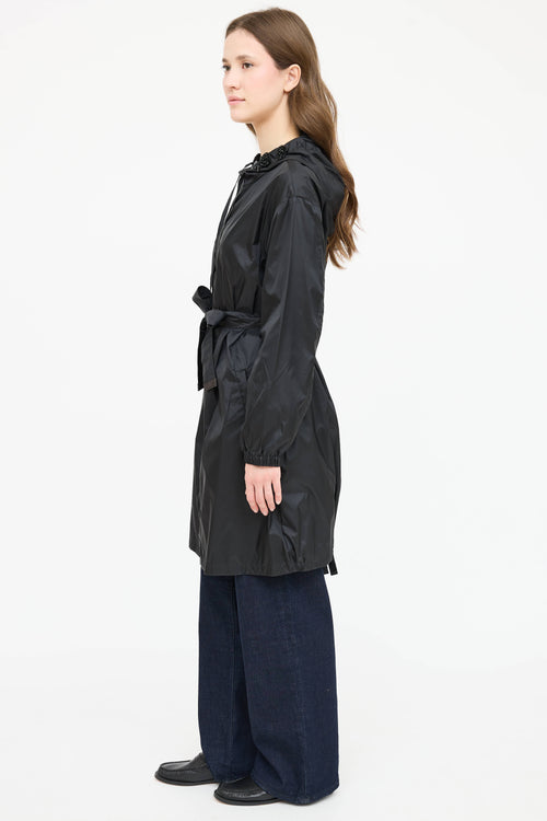 Max Mara Nylon Belted Crystal Coat