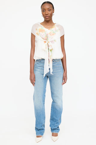 Max Mara Silk Floral Layered Top