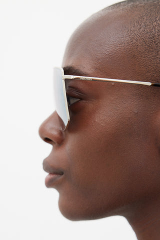 Max Mara Silver & Light Blue Angular MM0026 Lee Sunglasses