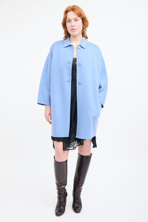 Max Mara Studio Blue Wool & Cashmere Coat