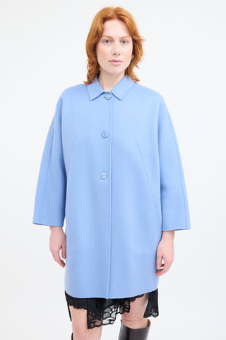 Max Mara Studio Blue Wool & Cashmere Coat