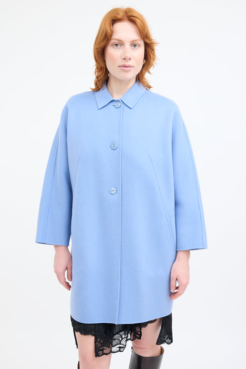 Max Mara Studio Blue Wool & Cashmere Coat