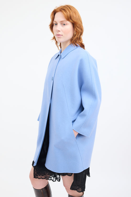 Max Mara Studio Blue Wool & Cashmere Coat