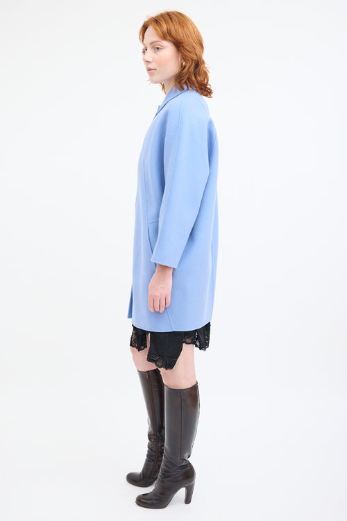 Max Mara Studio Blue Wool & Cashmere Coat