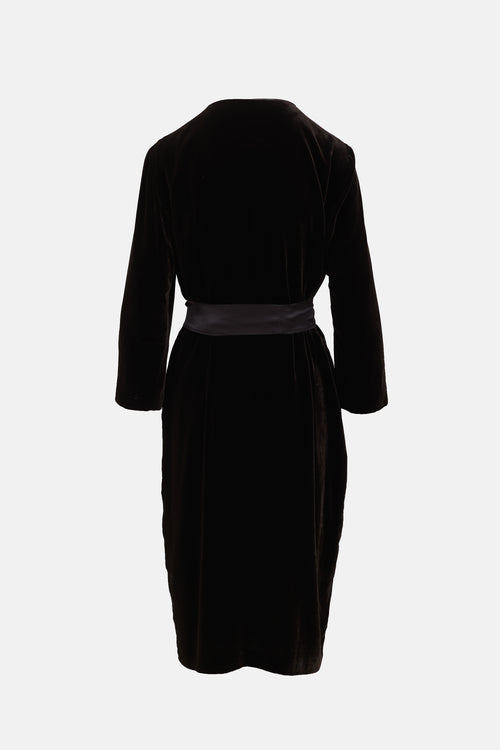 Max Mara Velvet Belted Dress