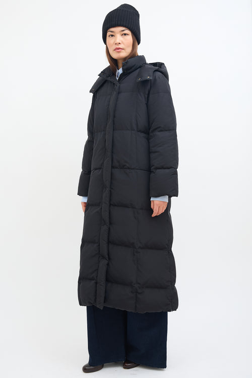 Max Mara Weekend Black Nylon Long Puffer Coat