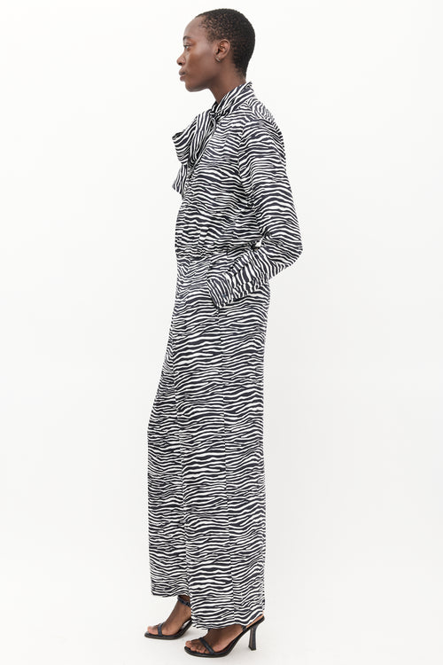 Max Mara White & Black Printed Darling Jumpsuit