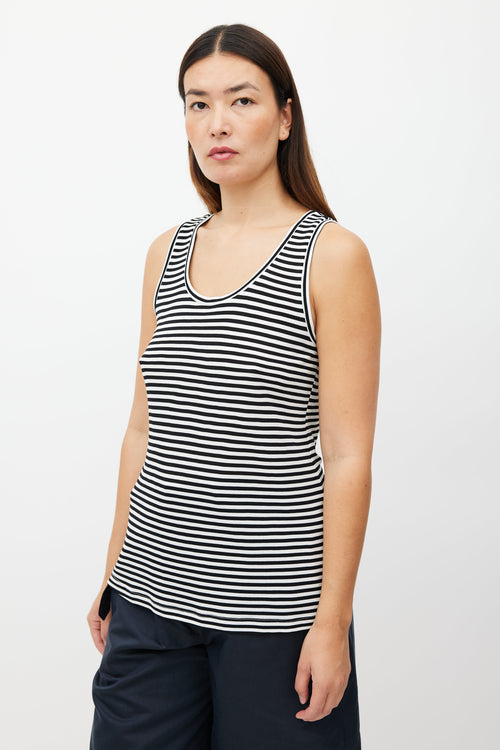 Max Mara White & Black Striped Tank