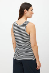 Max Mara White & Black Striped Tank