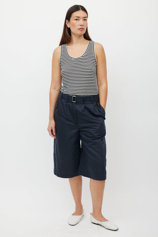 Max Mara White & Black Striped Tank