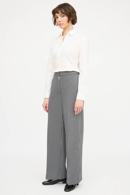 Max Mara Striped Wide Leg Trouser