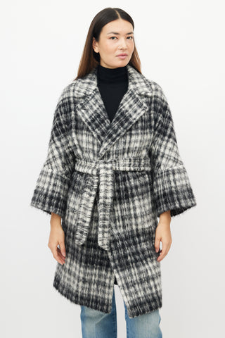 Max Mara White & Black Wool Coat