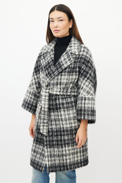 Max Mara White & Black Wool Coat