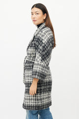 Max Mara White & Black Wool Coat