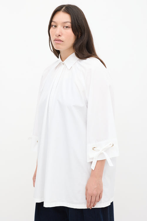 Max Mara White Tie Cuff Shirt