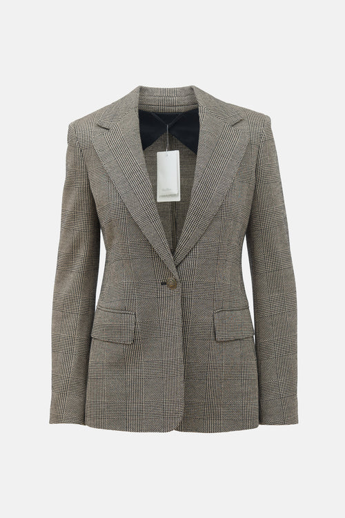Max Mara Wool Check Muschio Blazer