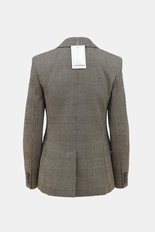Max Mara Wool Check Muschio Blazer