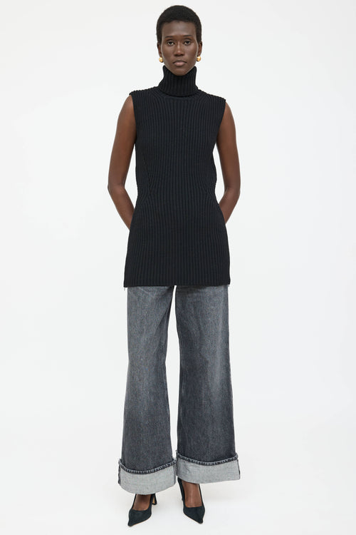 Max Mara Wool Turtleneck Zip Sweater