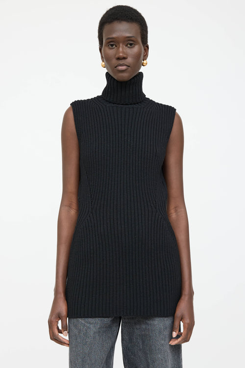 Max Mara Wool Turtleneck Zip Sweater