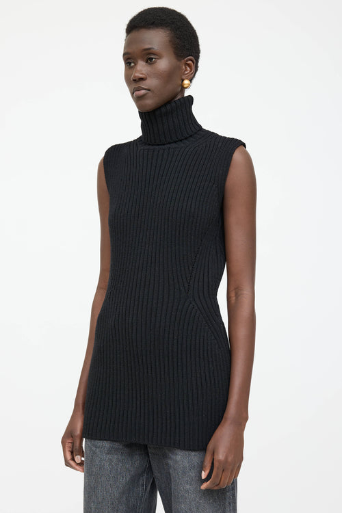 Max Mara Wool Turtleneck Zip Sweater
