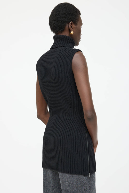 Max Mara Wool Turtleneck Zip Sweater