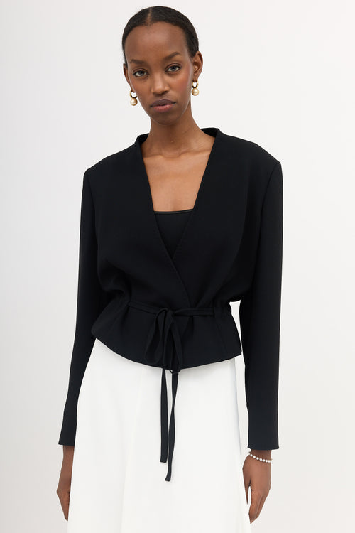 Max Mara Cropped Wrap Tie Jacket
