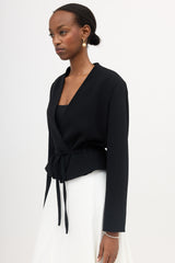 Max Mara Cropped Wrap Tie Jacket